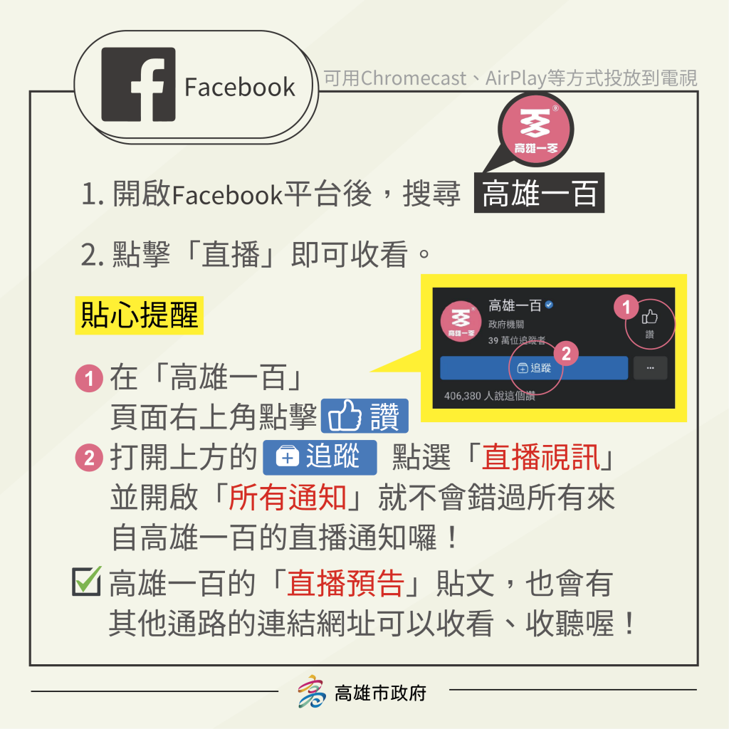 防疫資訊搶先看！ 高雄全通路直播看這裡