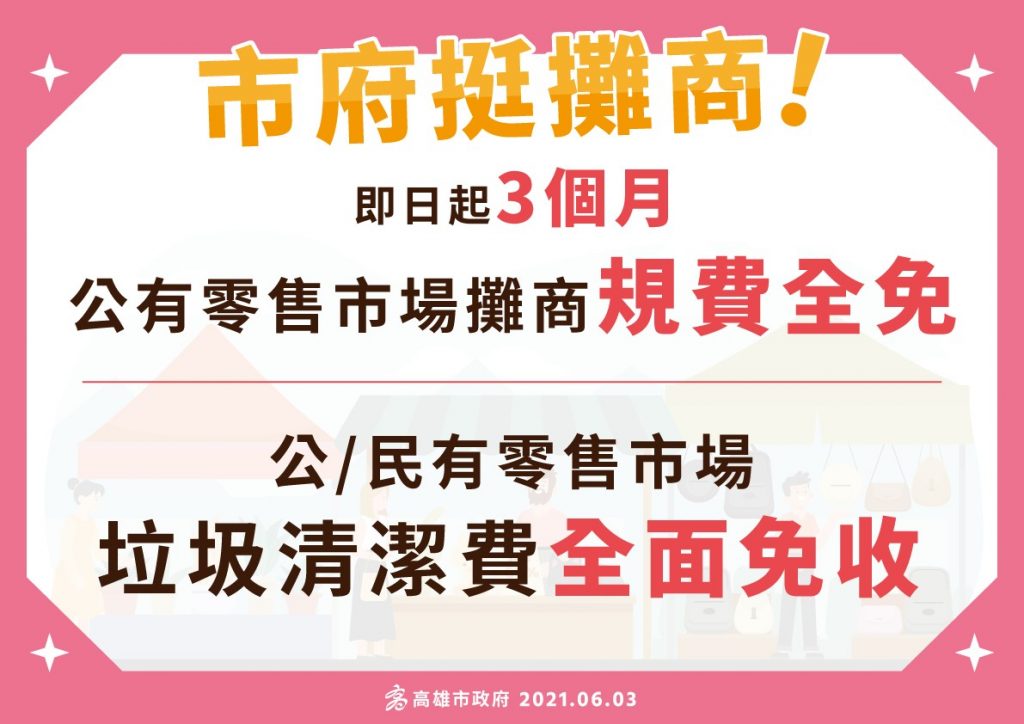 高市府挺攤商 即日起3個月這些費用免收