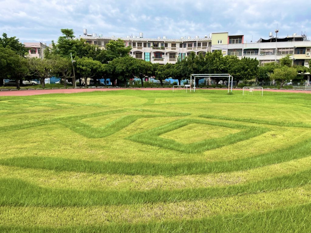 阿蓮師生防疫小確幸 老師校園草皮作畫令人驚艷！