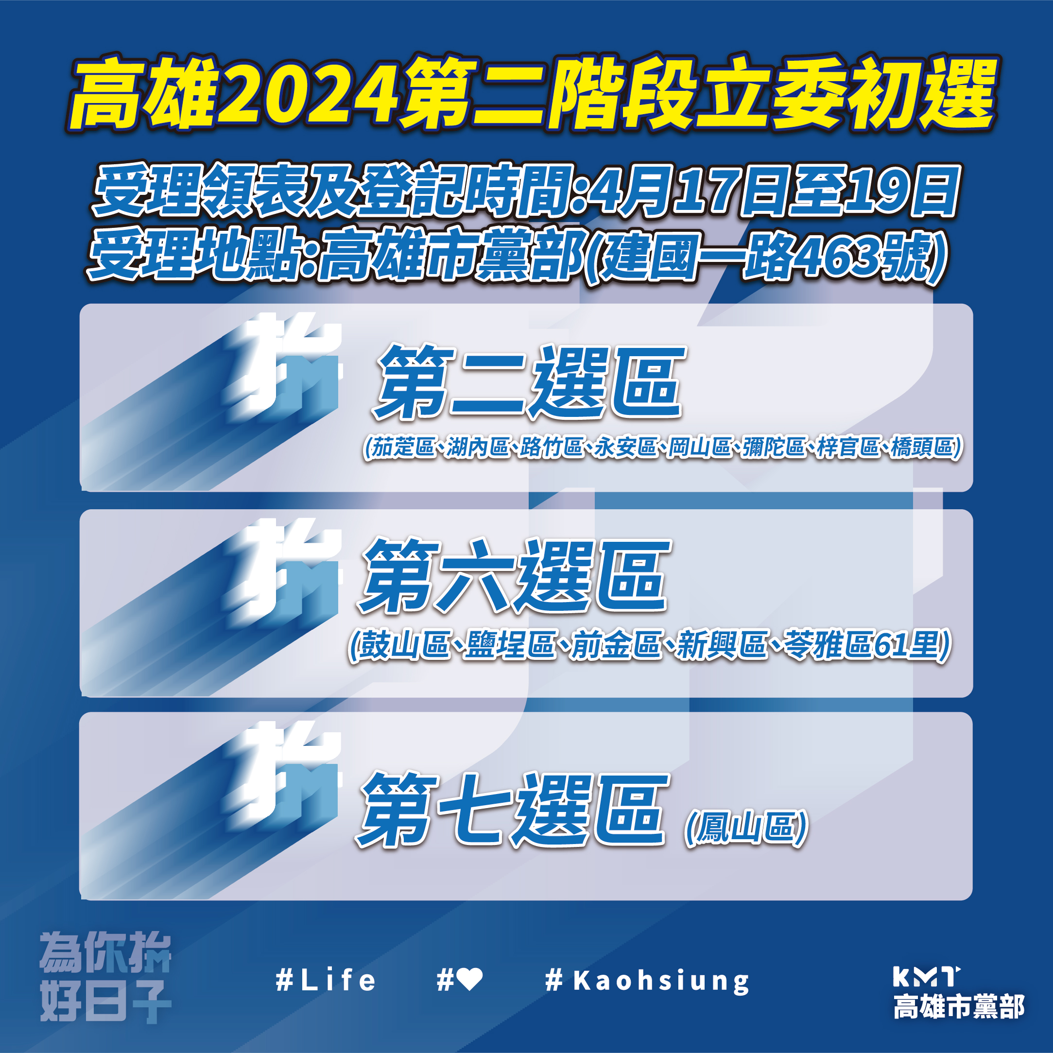 2024立委 國民黨高雄3選區初選開放登記