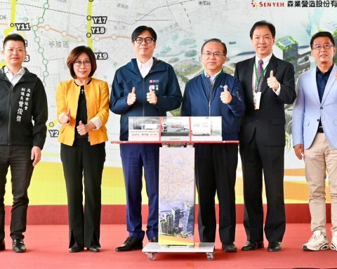 高捷黃線土建及軌道工程動土。（高市府提供）