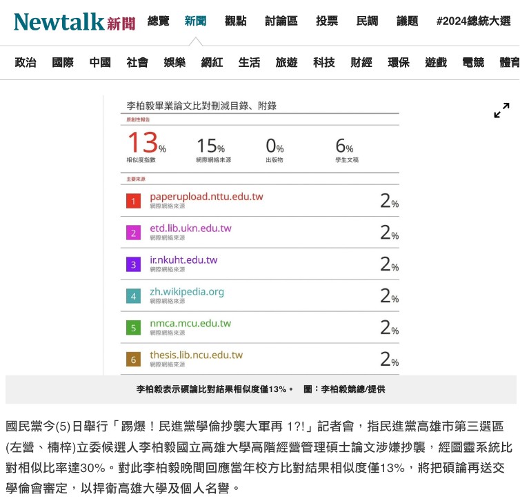 李柏毅論文涉抄襲又說謊，國民黨：髒手從校園拿開